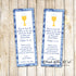 50 bookmarks boy first holy communion favors blue chalice custom
