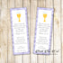 Bookmarks girl first communion favors lavender printable personalized