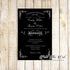 Black white chalkboard wedding invitation printable