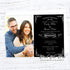 Black white chalkboard wedding invitation printable with picture