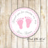 Pink Gingham Thank You Tag Baby Shower Label Sticker