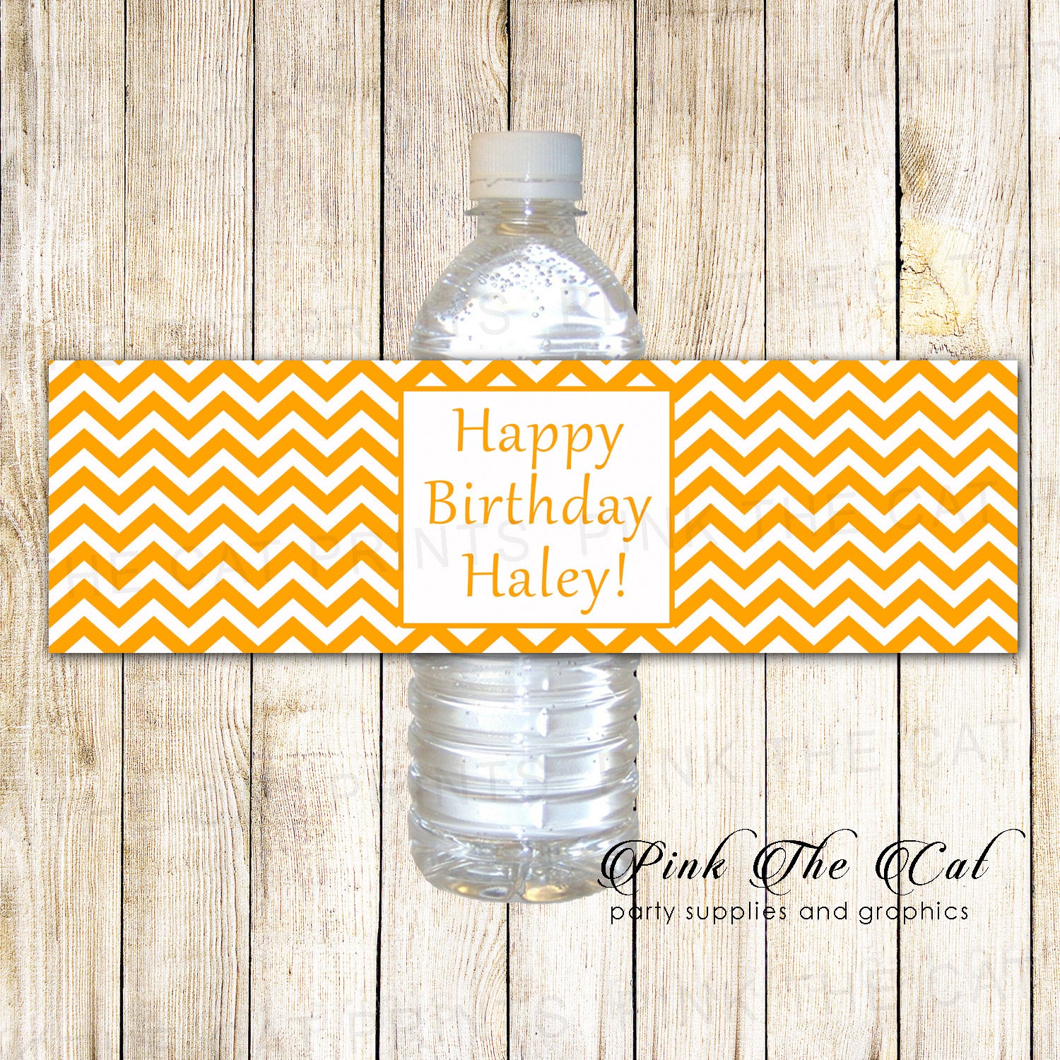 Orange Chevron Bottle Label Birthday Baby Shower Printable