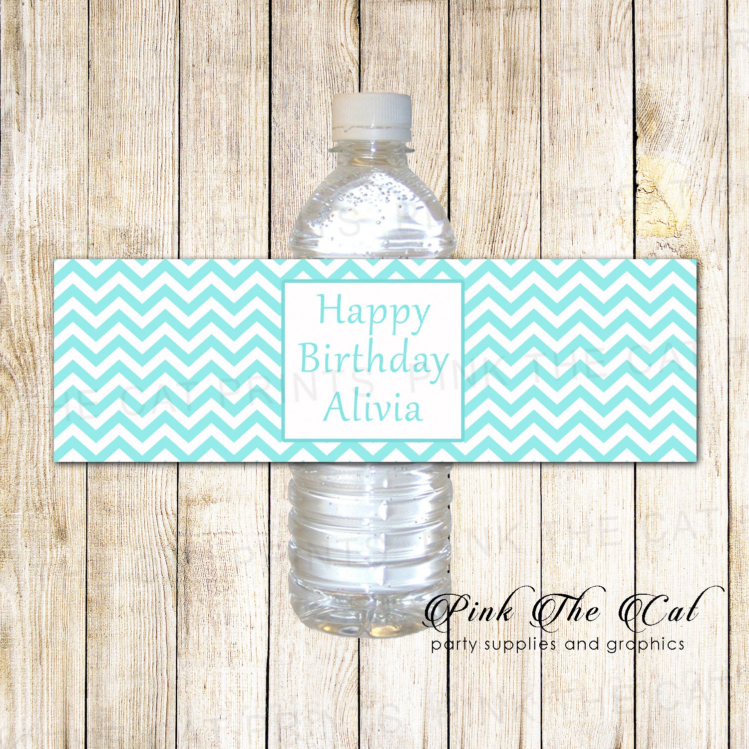 30 bottle labels light teal birthday bridal shower wedding