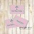 Pink Grey Christening Baptism Mini Candy Wrapper Label