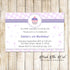 Cupcake Invitation Purple Gingham Birthday Baby Shower Printable
