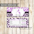 Purple giraffe candy bar wrapper girl baby shower printable