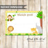 Yellow jungle thank you card blank birthday baby shower printable
