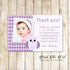 30 thank you notes girl birthday owl purple photo card