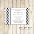 Black White Wedding Invitation Polka Dots Printable