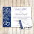 100 Wedding Invitations & RSVP Cards Rhinestone Blue 