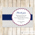 Thank You Card Note Navy Blue Grey Red Birthday Bridal Baby Shower