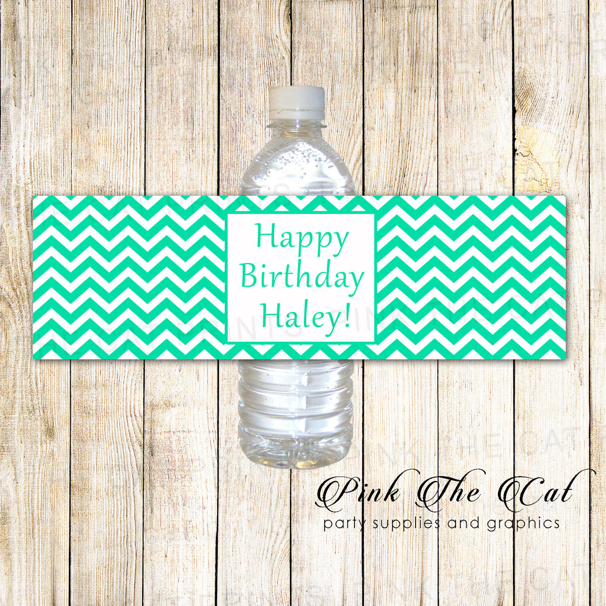 Green Chevron Bottle Labels