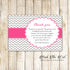 30 thank you cards bridal shower birthday hot pink silver