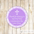printable lavender baptism labels