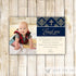 navy blue gold thank you card for baptism