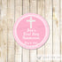 pink pearls baptism label