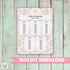 Seating Chart Christening Baptism Communion Blush Pink