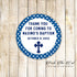 40 stickers white blue stars christening baptism favor label boy