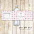 Girl Baptism Christening Bottle Labels Silver Pink Printable