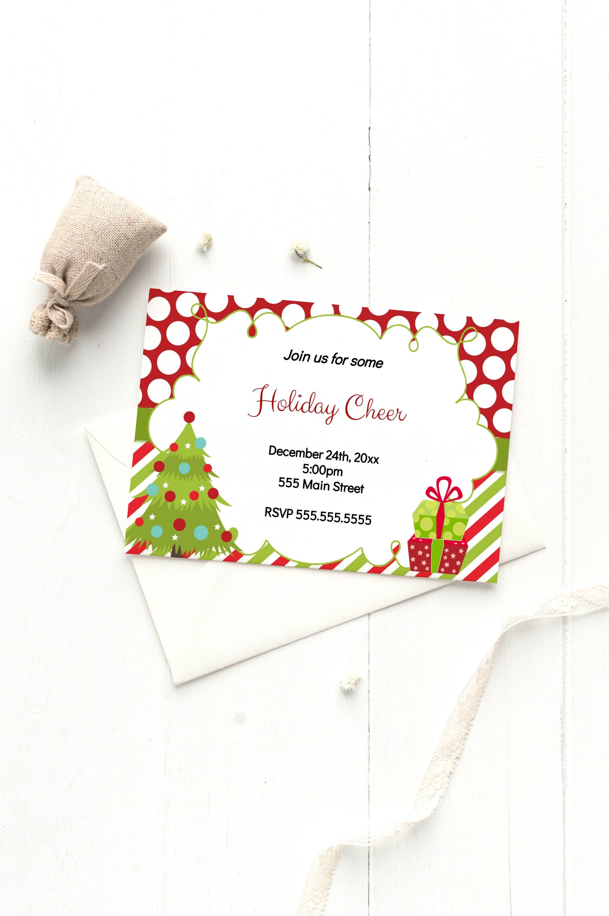 Christmas cheer party invitation printable