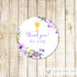 Boho Gift Favor Tag Sticker Baptism Communion Purple