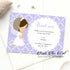 Girl praying first communion thank you card lavender printable