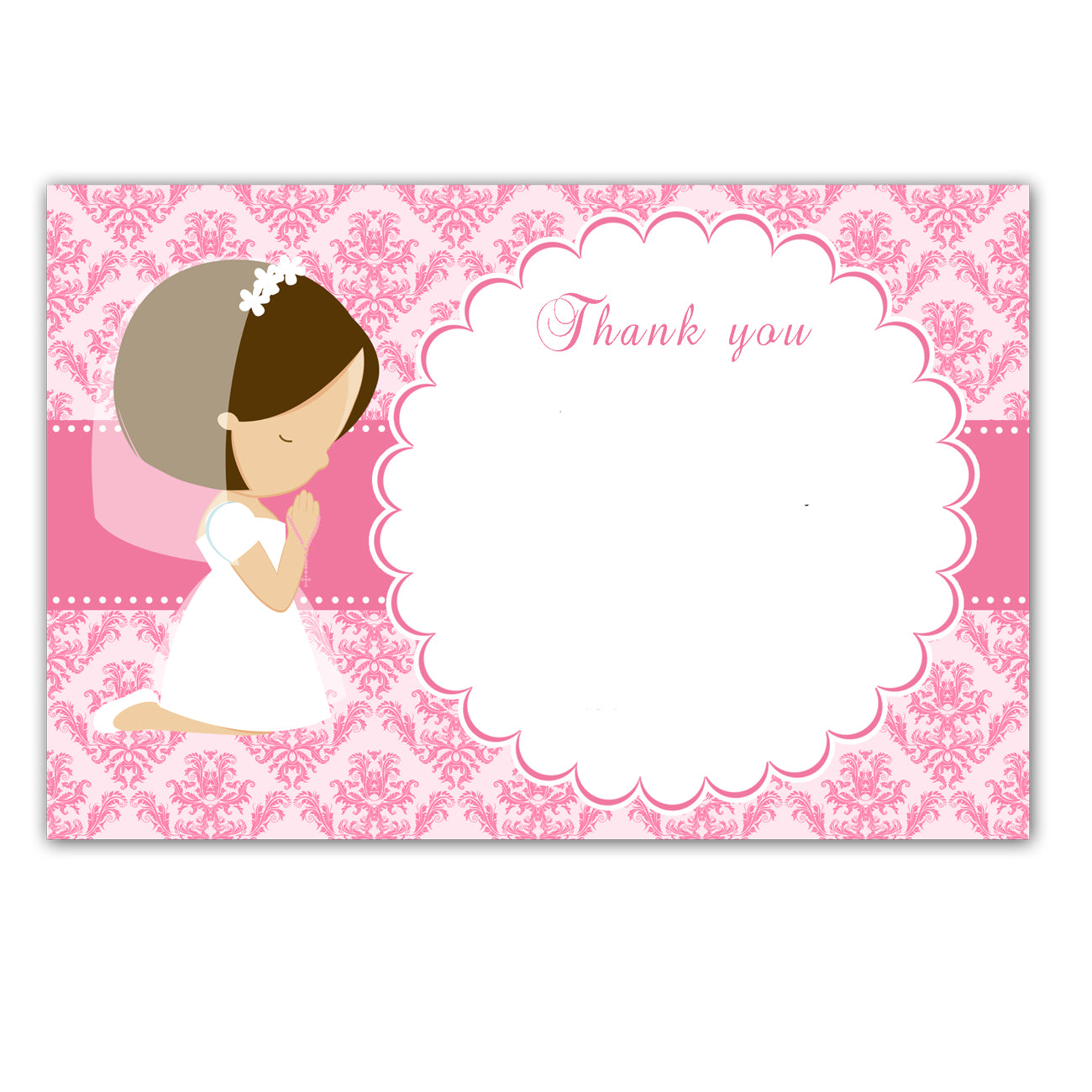 30 Religious blank thank you cards pink