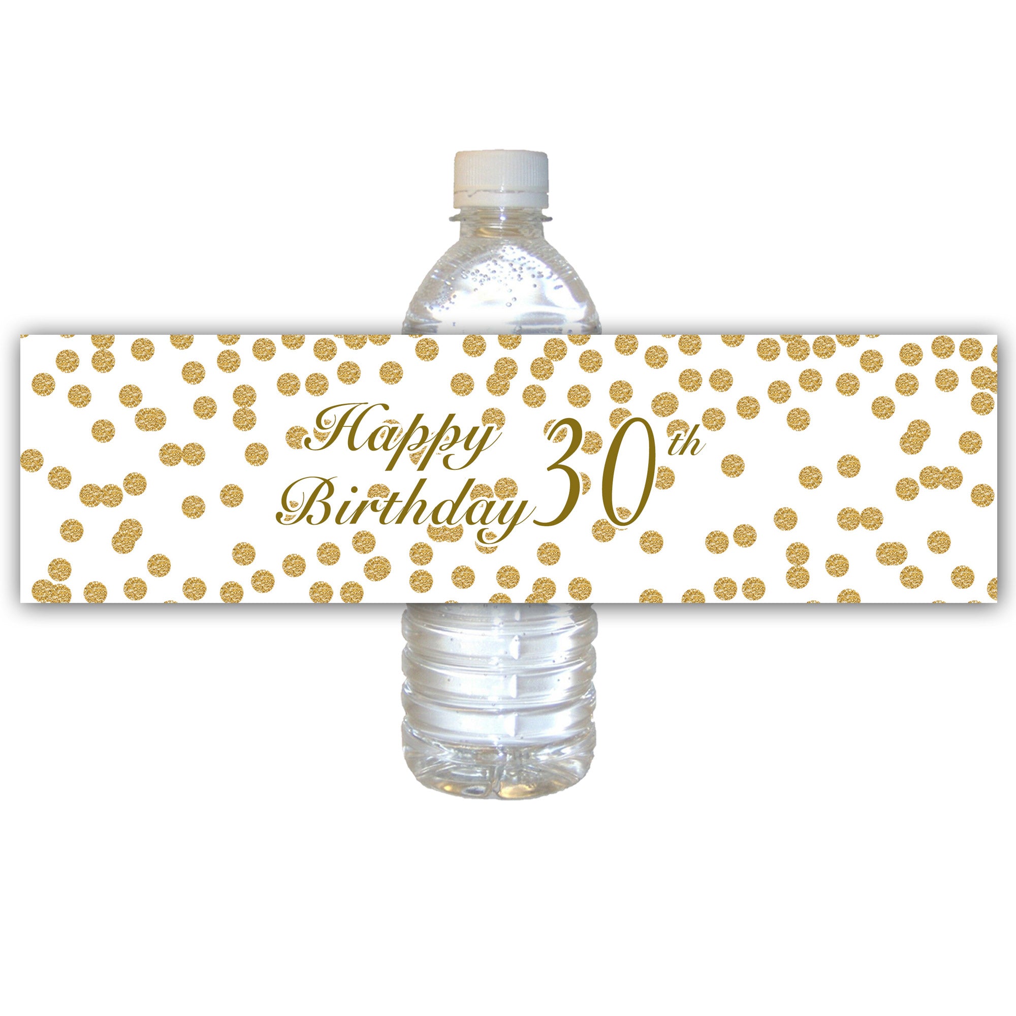 30 30th birthday bottle labels gold confetti unisex