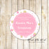 40 stickers christening communion baptism favor label pink gold