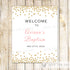 Confetti Pink Gold Welcome Sign Baptism Christening