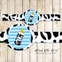 Baby Boy Shower Napkin Wrapper Blue Black Cow Printable