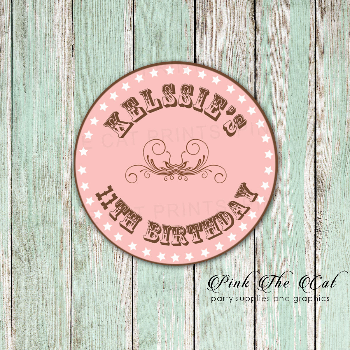 40 Stickers Cowgirl Rustic Pink Label Baby Shower Birthday