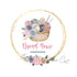 Crochet hook yarn in basket floral logo