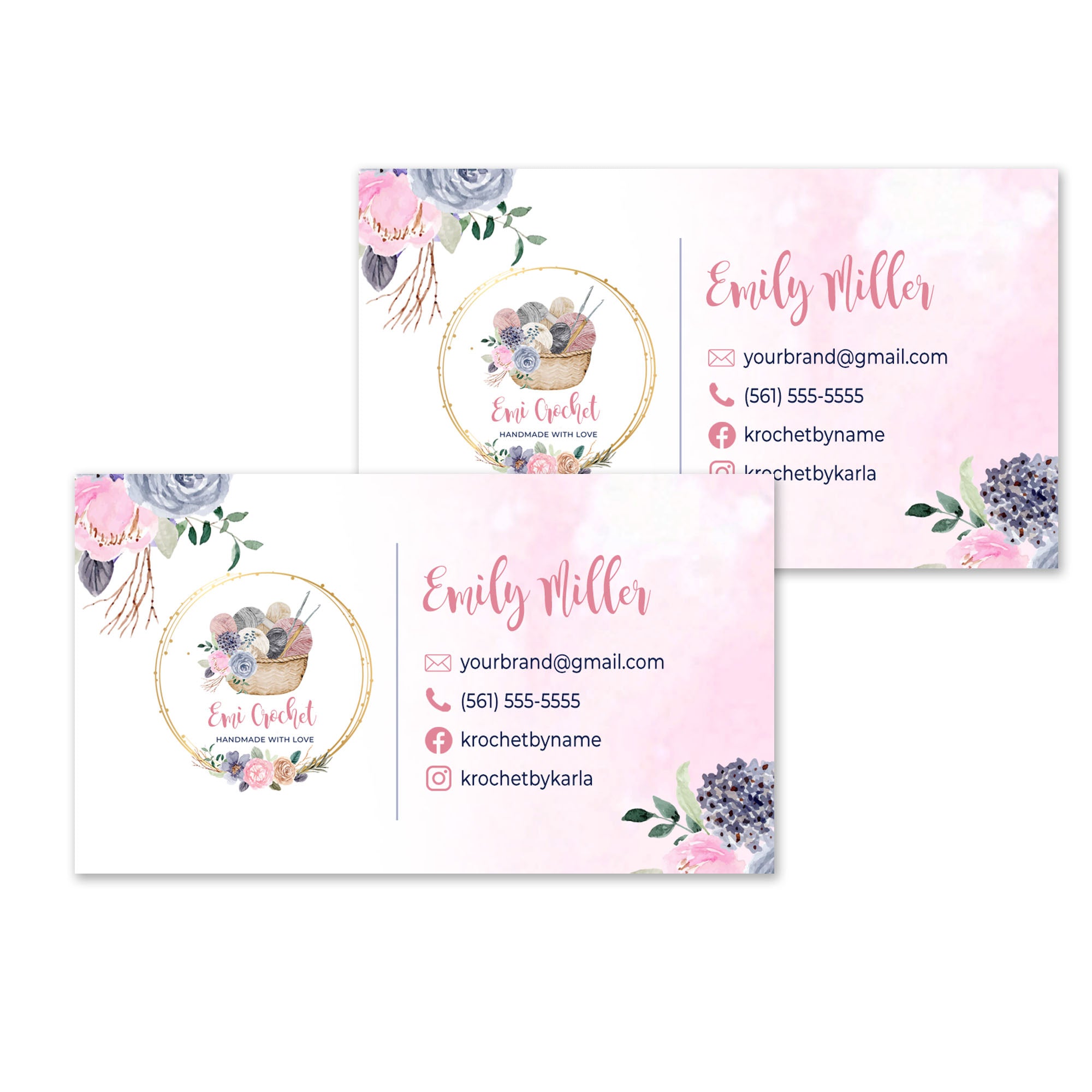 Crochet business card stationary printable