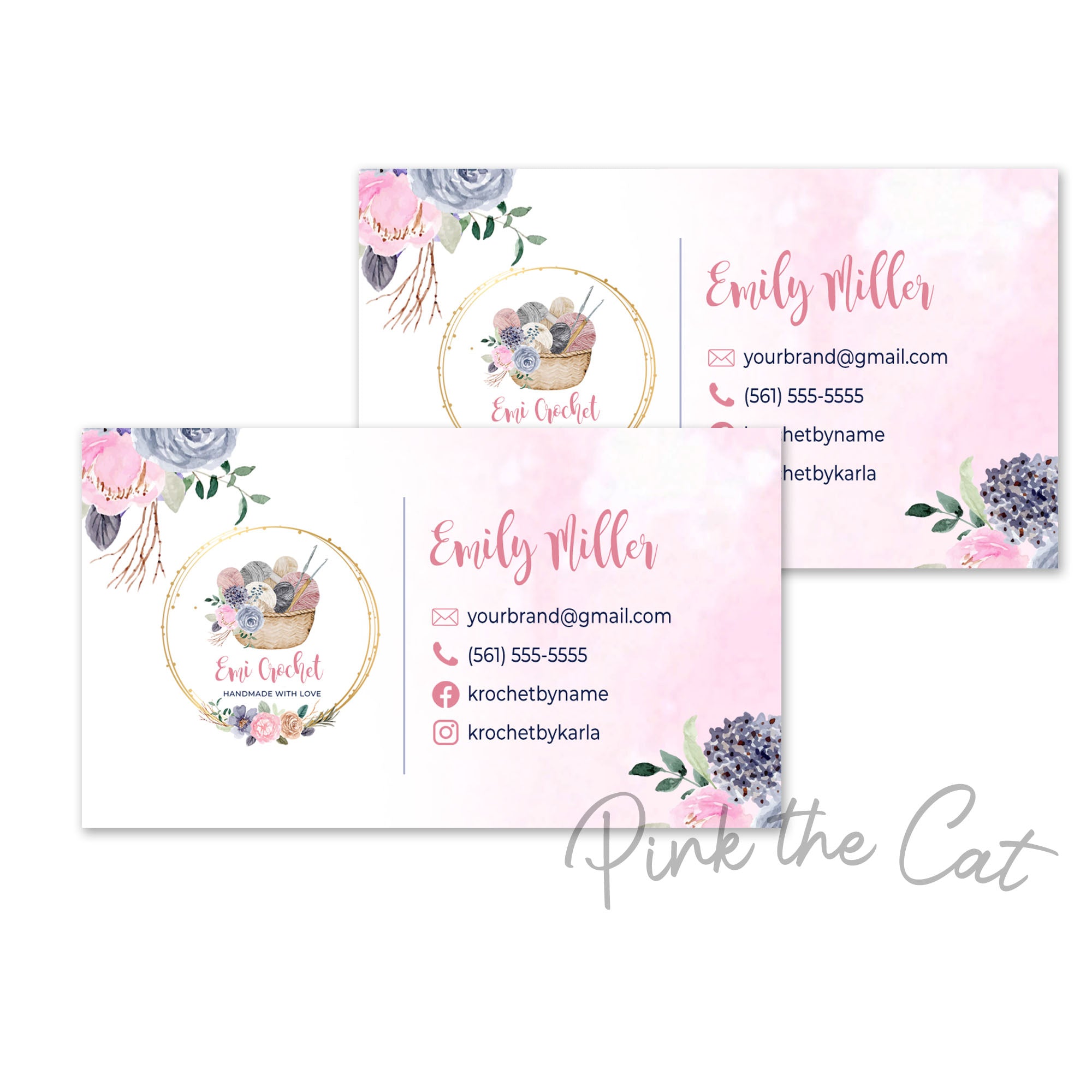 Crochet business card stationary printable