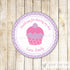 Cupcake Favor Label Gift Tag Thank You Sticker Girl Birthday Baby Shower