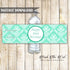 90th birthday bottle labels teal damask unisex printable