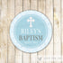 40 Stickers Boy Baptism Gift Favor Label Communion Blue