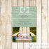 Green Baptism Invitation Boy Christening Photo Card
