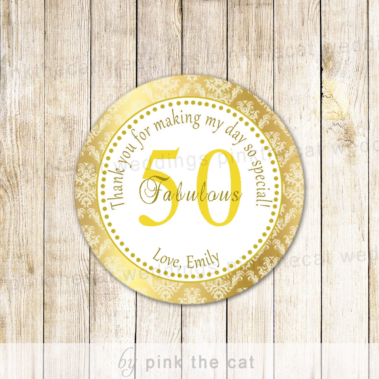40 Stickers Gold 50th Birthday Wedding Anniversary