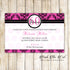 Damask Invitation Hot Pink Black Damask Adult 60th Birthday Printable