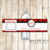 red black water bottle label birthday