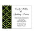 100 Damask black lime green wedding invitation cards personalized