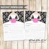 Pink Black Damask Bridal Shower Recipe Cards Instant Download