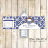 Bottle Labels Bridal Shower African American Blue Silver Printable