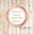 70 stickers rose gold damask birthday favor label birthday wedding
