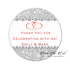 Diamond glitter silver favor stickers (set of 70)