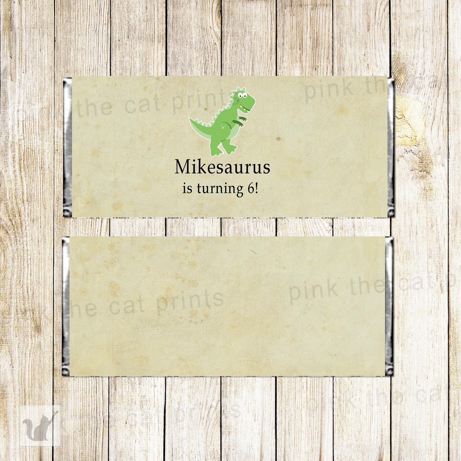 Candy Bar Label Wrapper Dinosaur Birthday