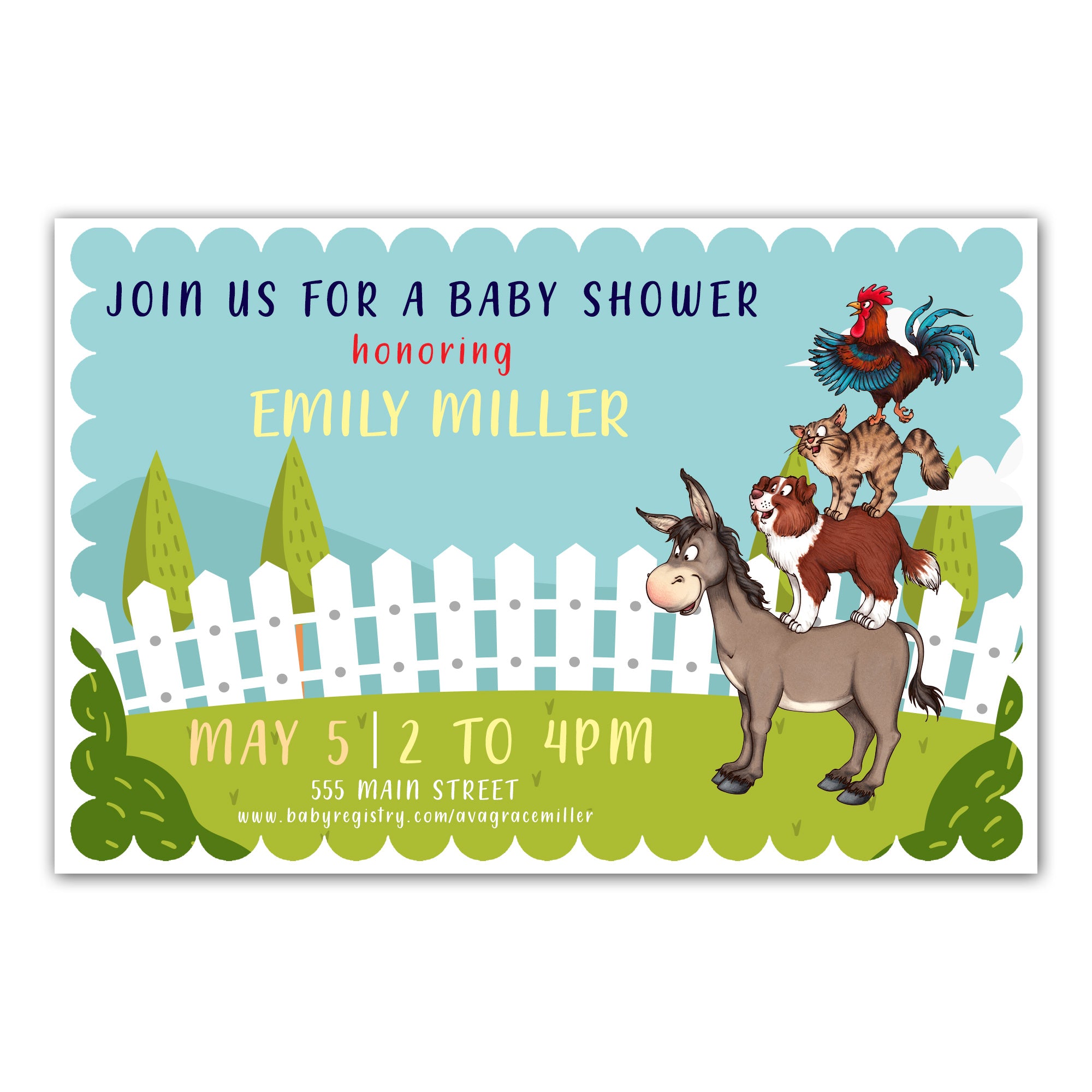 Farm baby shower invitation