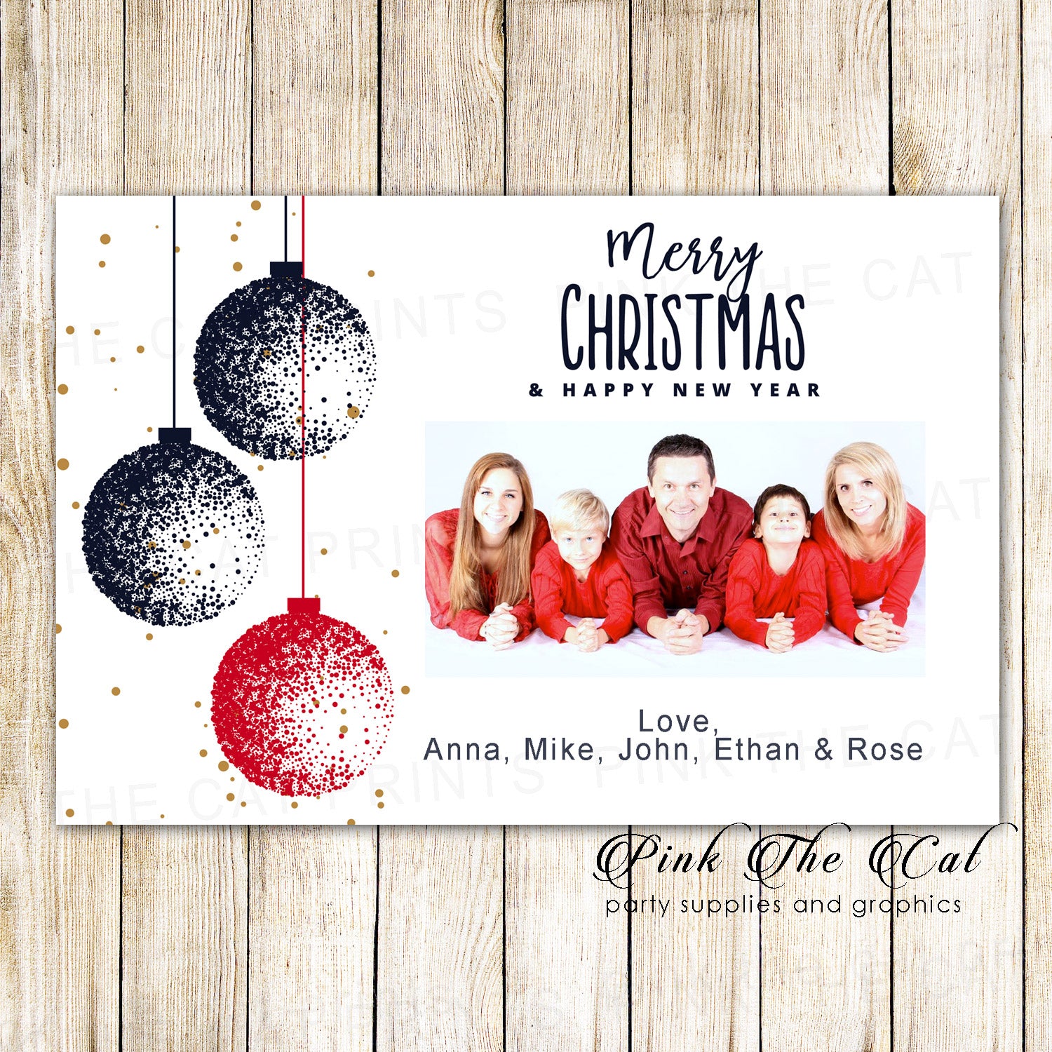 30 Holiday christmas greeting cards with photo ornaments